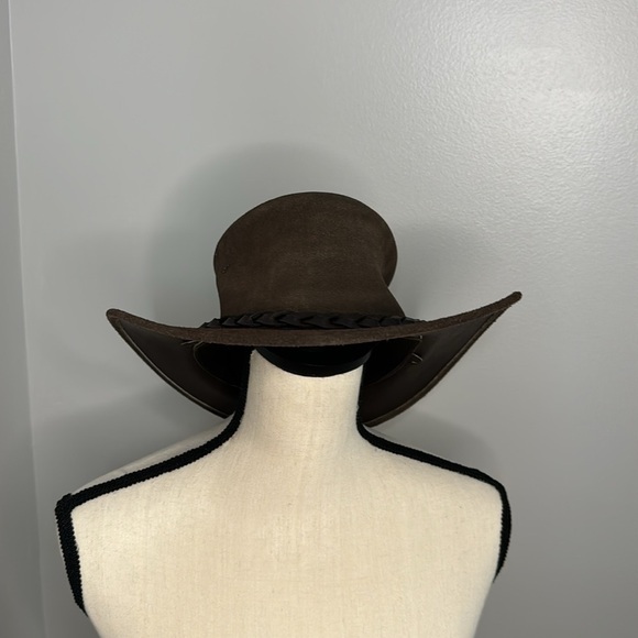 Oztrala Men’s Dark Brown Premium Leather Collection Suede Hat Sz M/L (NWT) - Picture 4 of 10